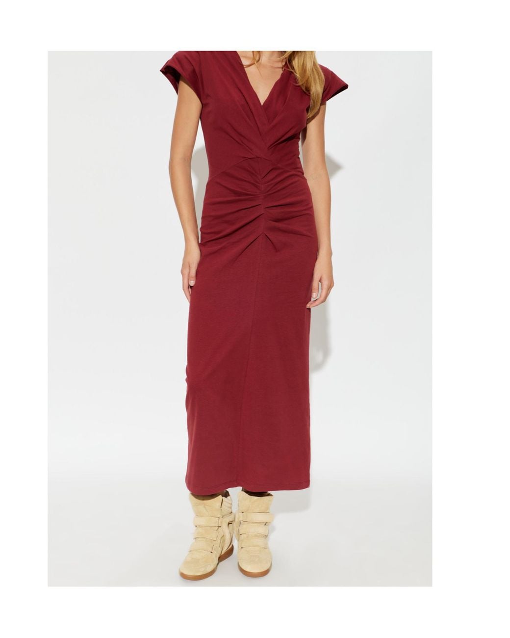 Isabel Marant Red Short-Sleeved Dress