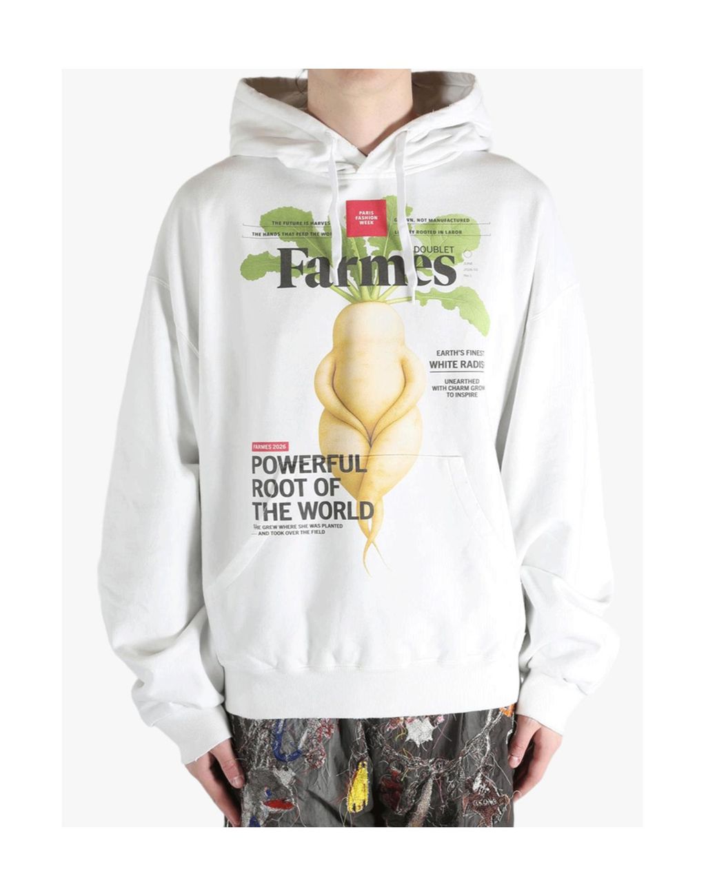 Doublet White Farmes Magazine Cover Printed Hoodie for men