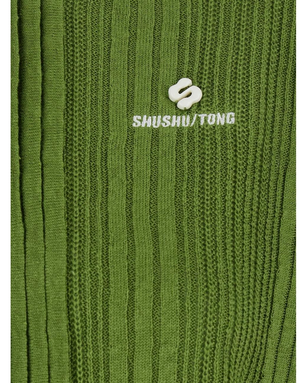 ShuShu/Tong Green Shushu/Tong Contrast Collar Knit Sweater