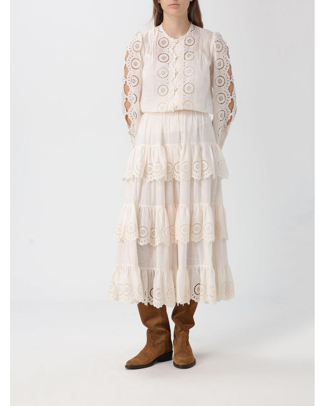Zimmermann White Lucky Embroidered Blouse