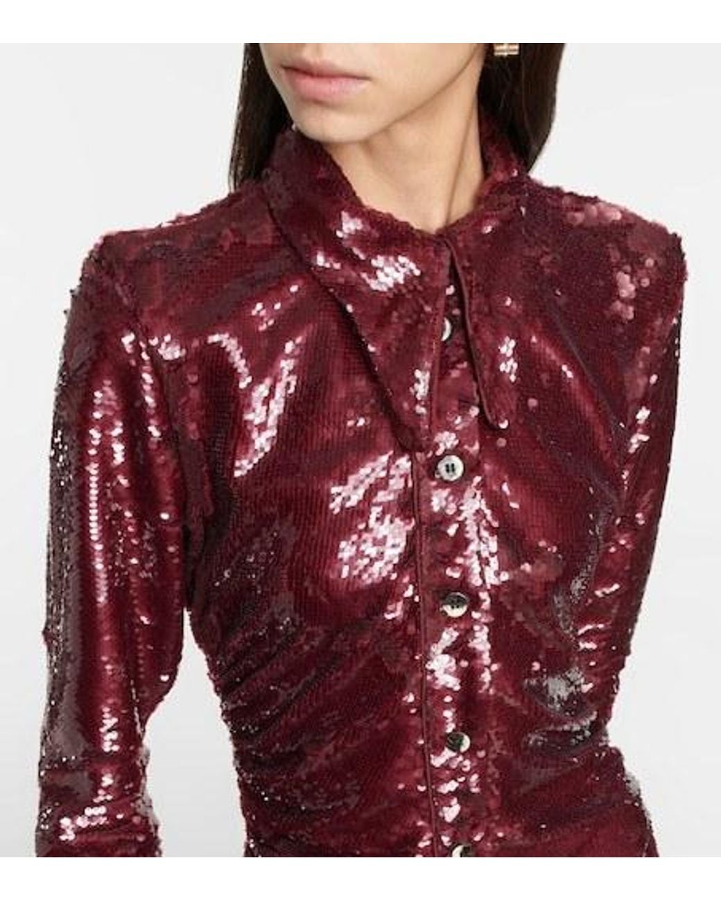 Ganni Red Sequin Dress