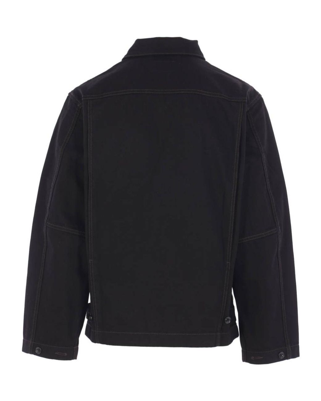 Lemaire Black Boxy Single Breasted Denim Jacket for men