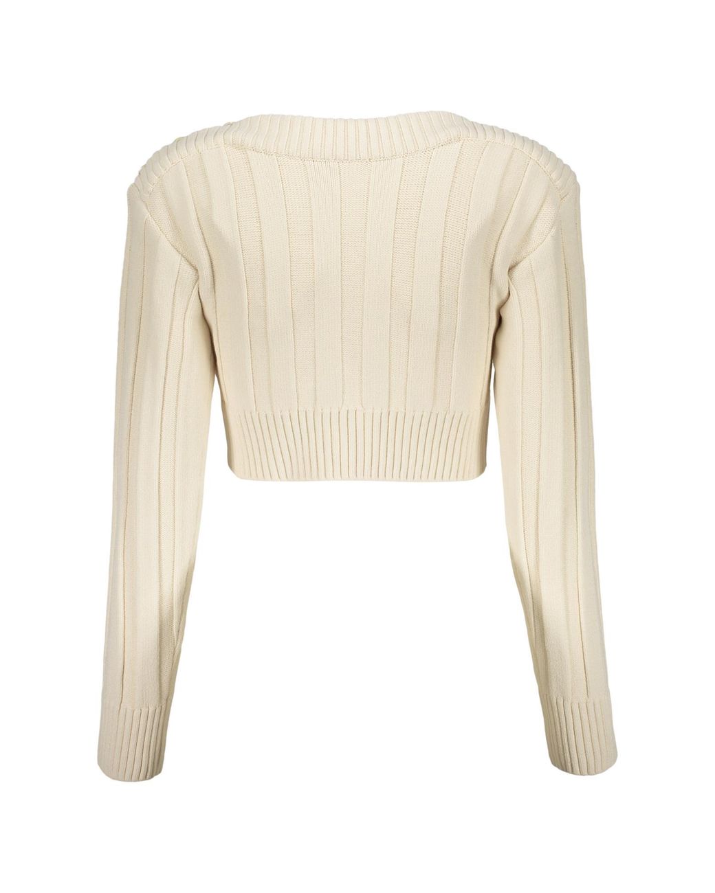 Low Classic Natural Ribbed Cropped Knitted Sweater