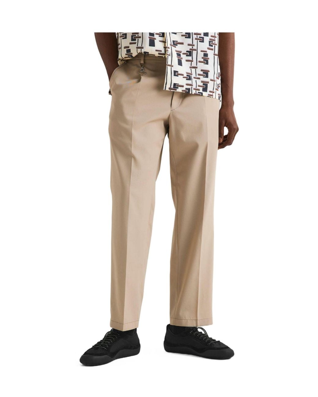 Prada Natural Classic Straight-Leg Pants for men