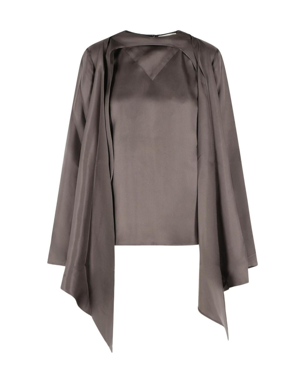 Loulou de Saison Brown Gala Draped-Scarf Top