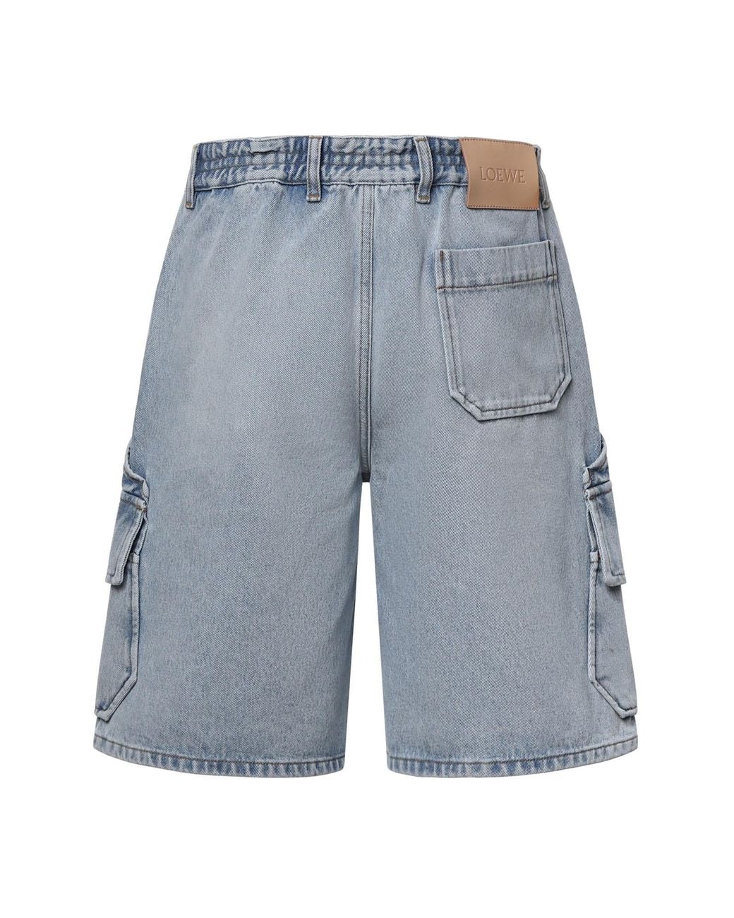 Loewe Blue Denim Cargo Shorts for men