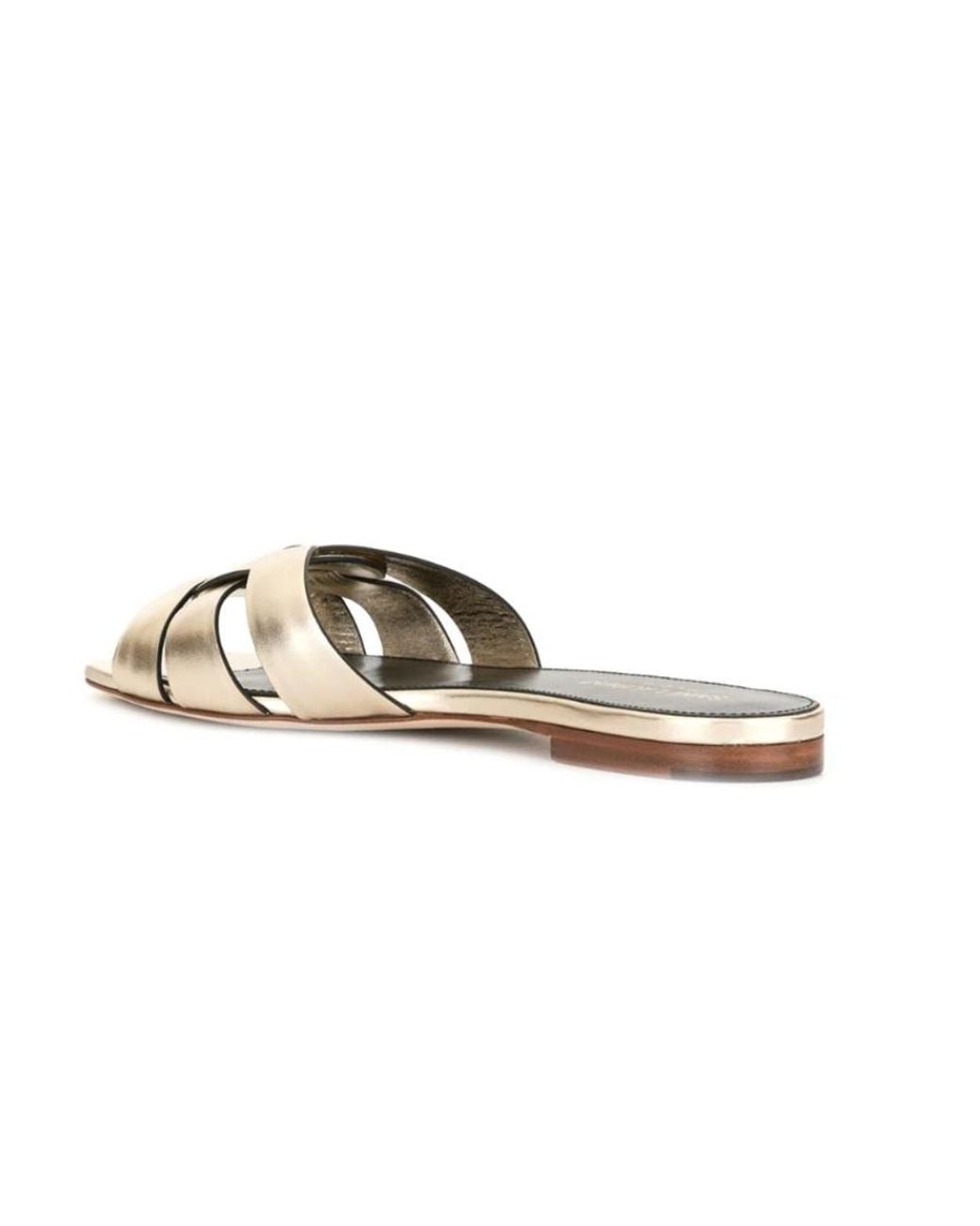 Saint Laurent White Tribute Slip-On Sandals