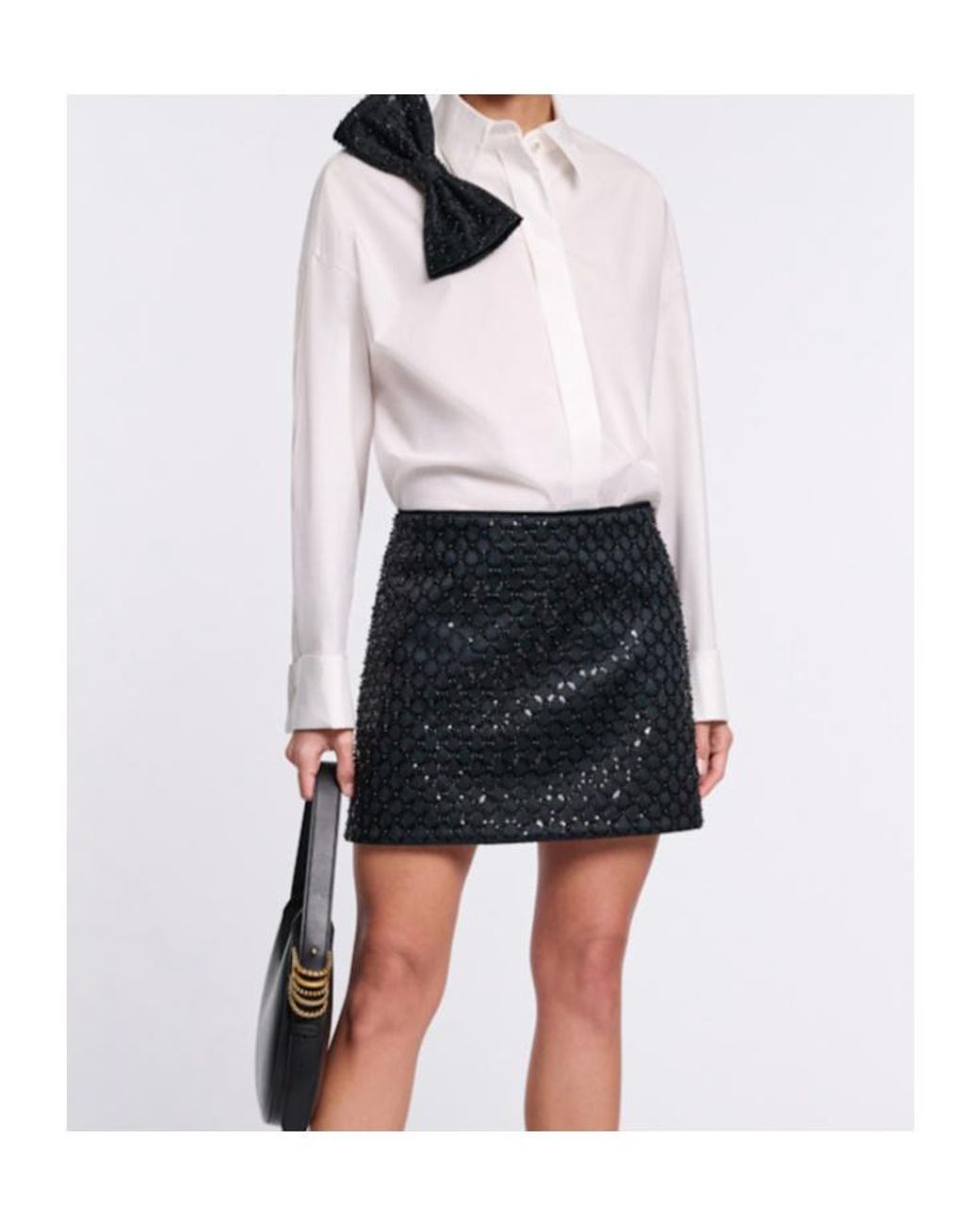 Dorothee Schumacher White Bow Brooch Oversized Shirt