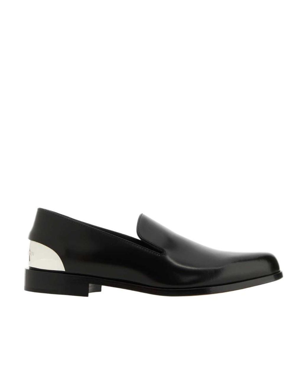 McQueen Black Round-Toe Slip-On Loafers for men