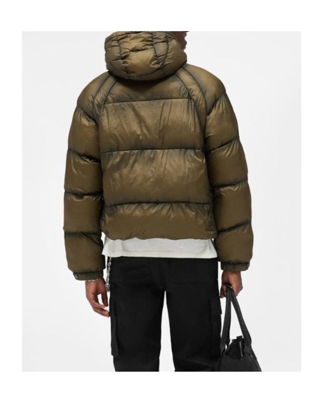 Represent Green Translucent Hooded Puffer for men