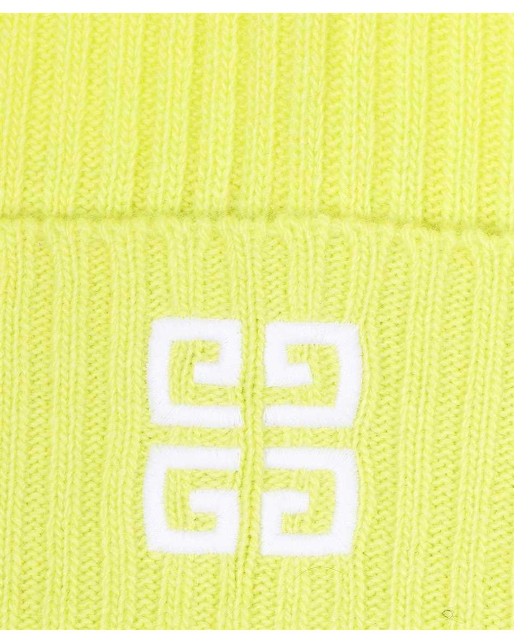 Givenchy Yellow Logo Woolen Cap for men