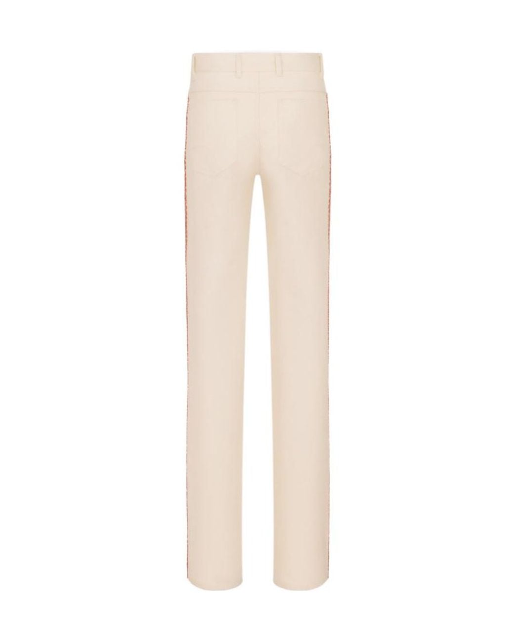Dior White Embroidered Fitted Jeans