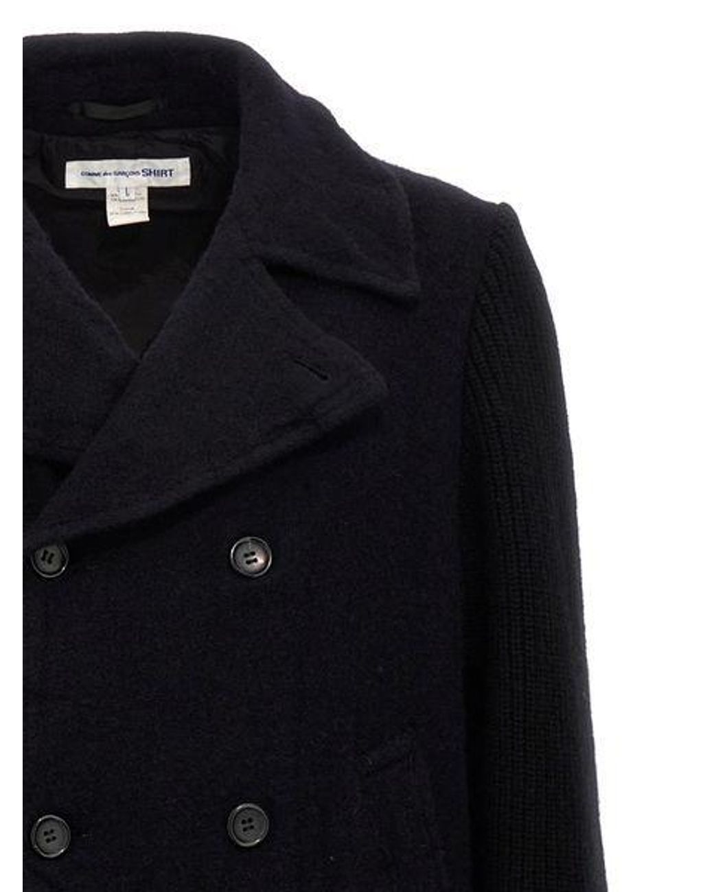 Comme des Garçons Blue Comme Des Garçons Shirt Double Breasted Long Sleeved Coat for men