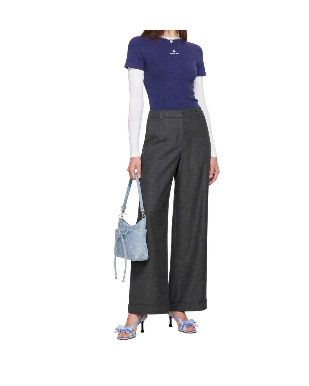 ShuShu/Tong Black Casual Trousers With Belt Loops