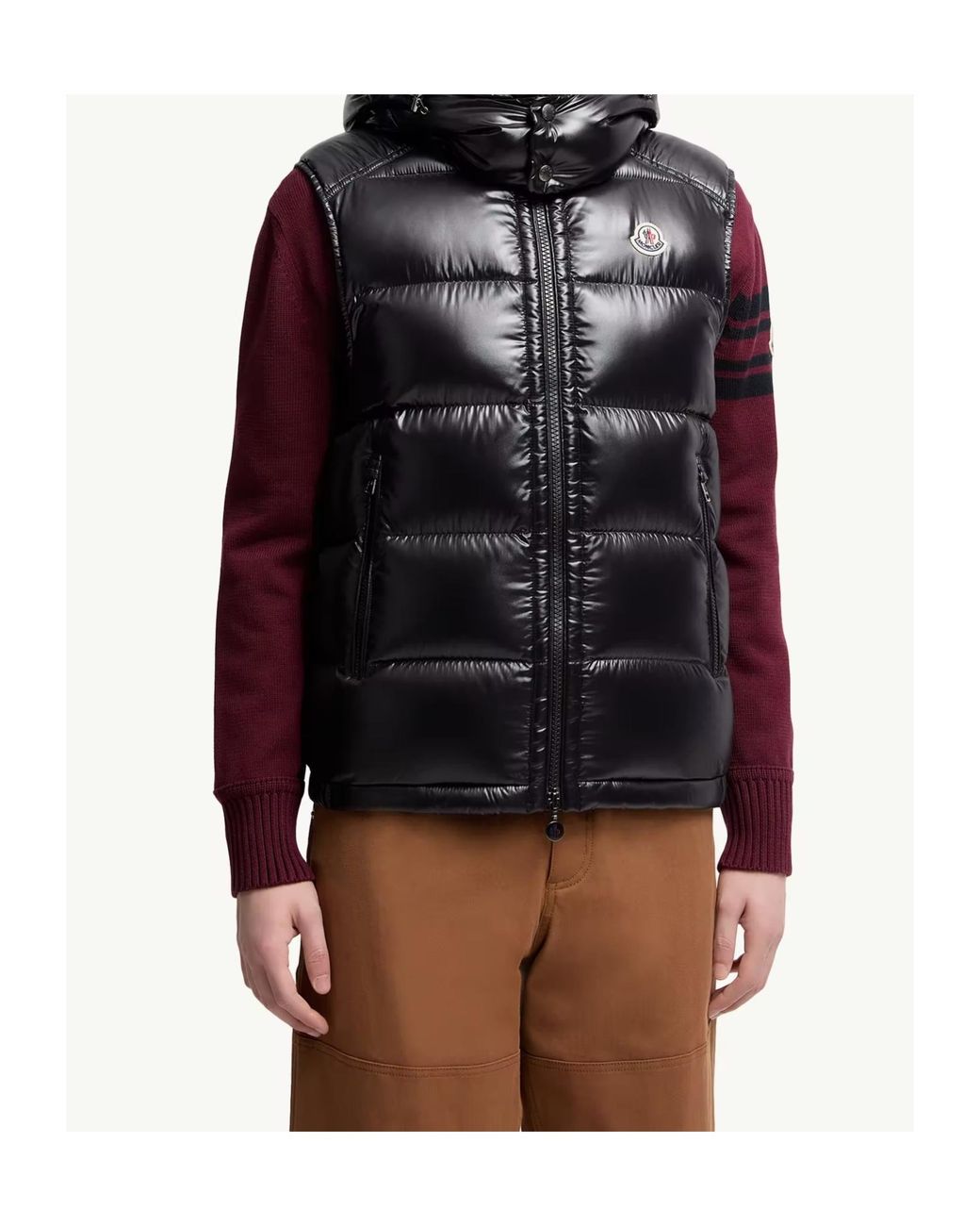 Moncler Black Bormes Quilted Hooded Gilet for men