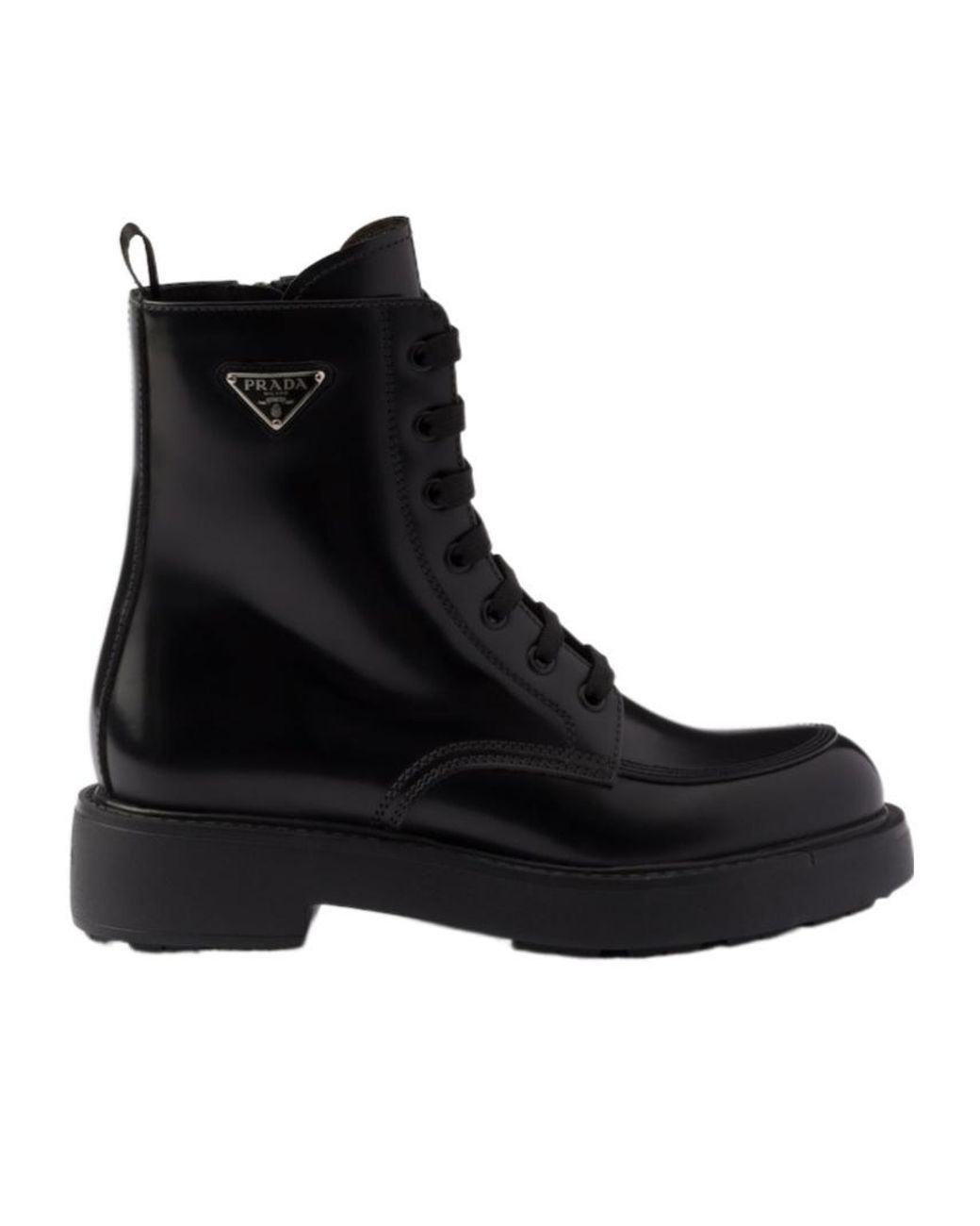 Prada Black Brushed Leather Boots