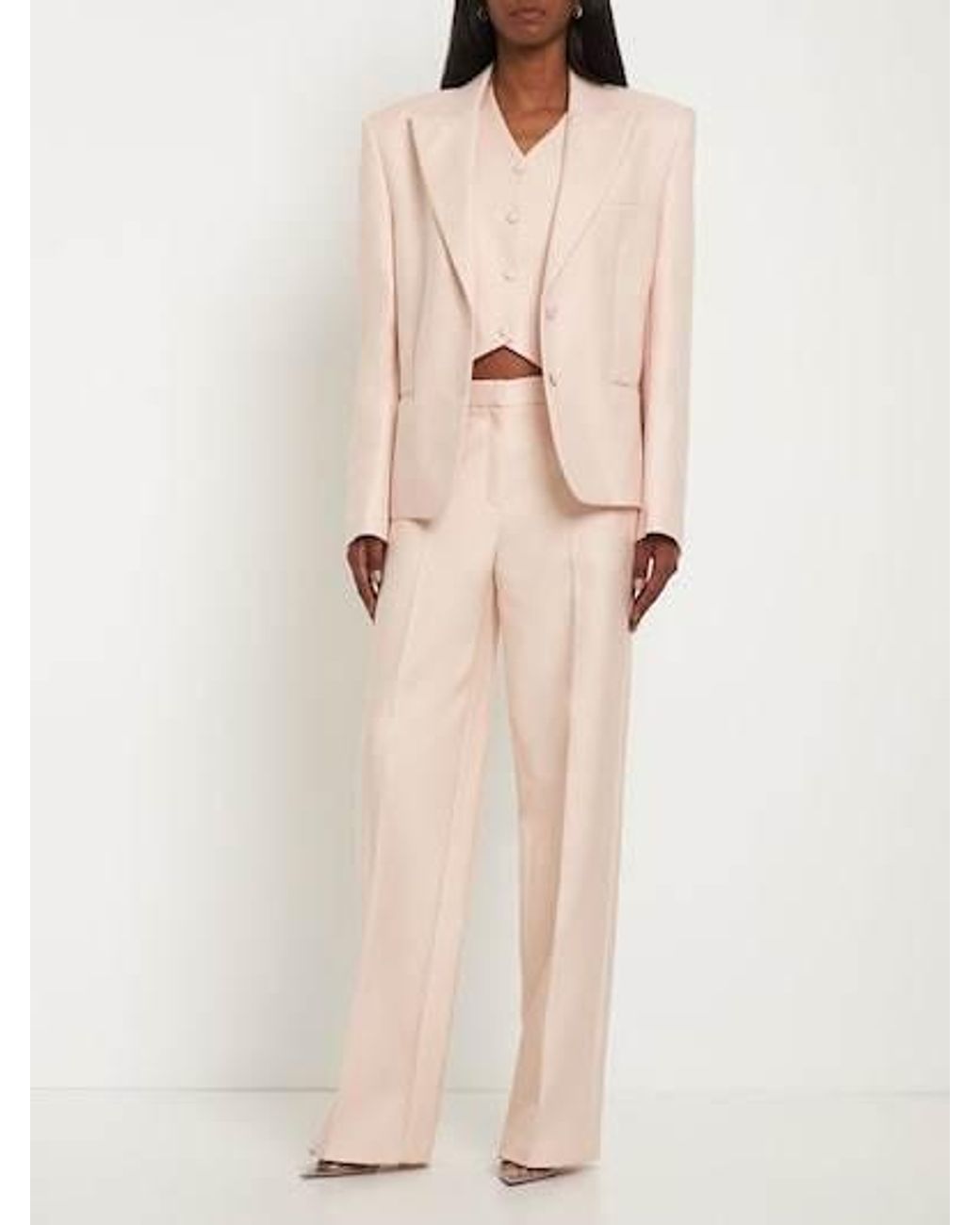 Magda Butrym Pink Single-Breasted Blazer