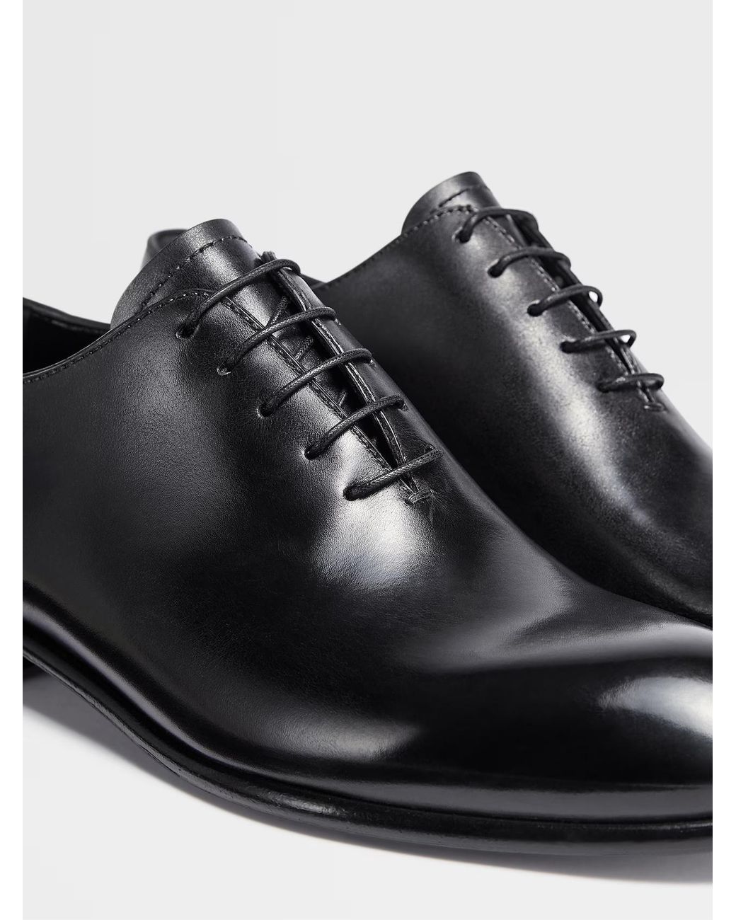 Zegna Black Vienna Evening Wholecut Oxford Shoes for men