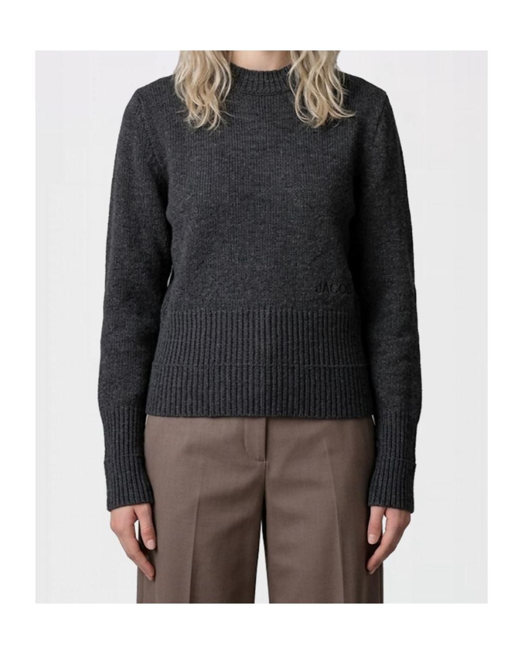 MM6 by Maison Margiela Black Long-Sleeved Crewneck Jumper