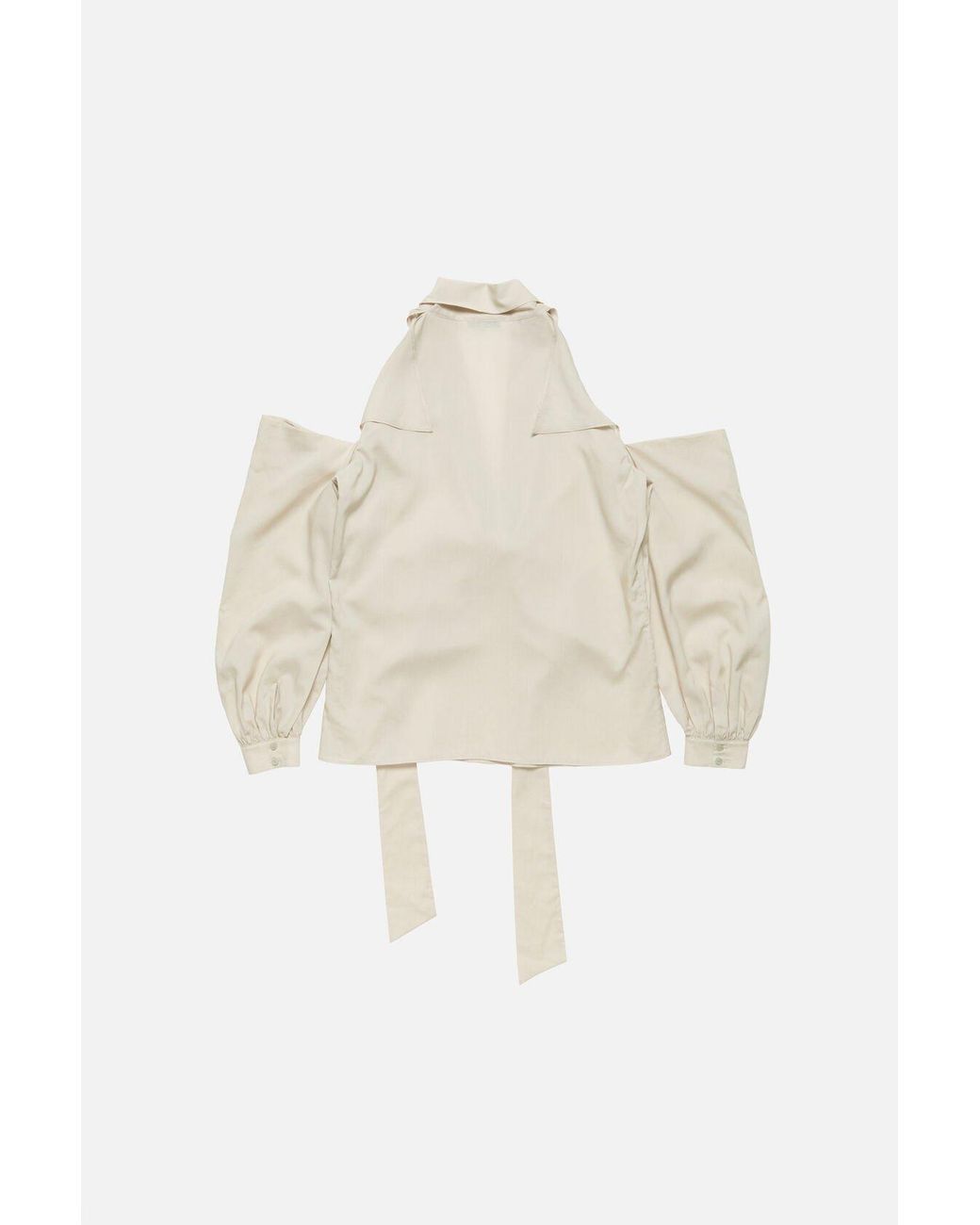 Acne White Cut-Out Blouse With Bow