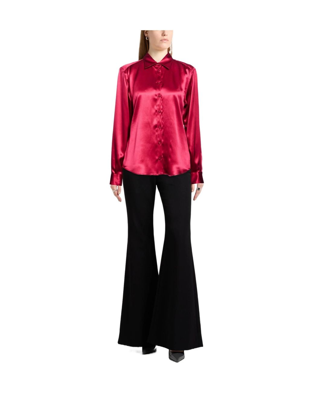 Dolce & Gabbana Solid-Colored Satin Long-Sleeve Shirt