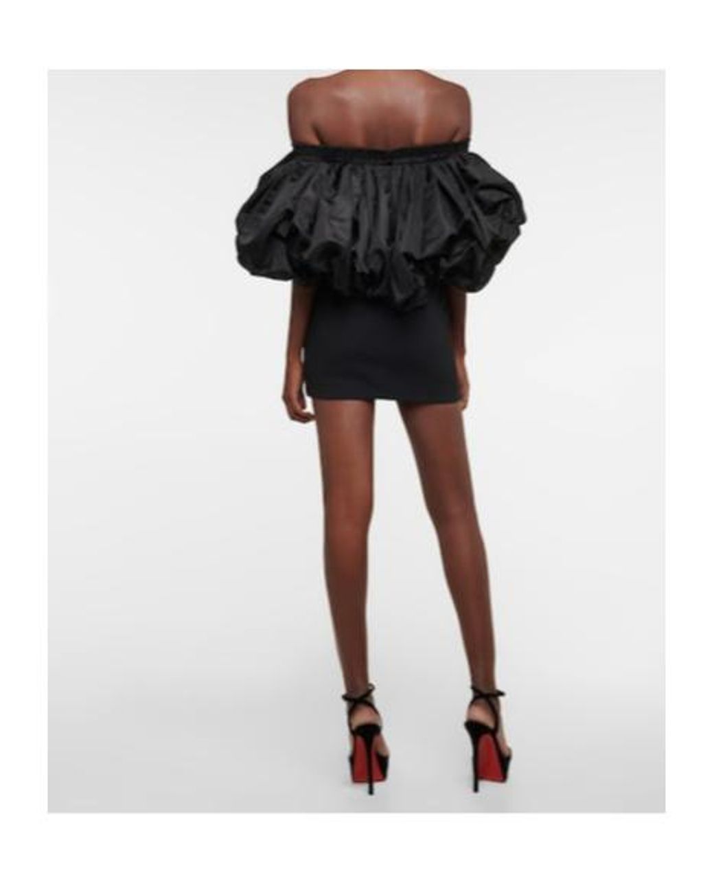 David Koma Black Strapless Satin Minidress
