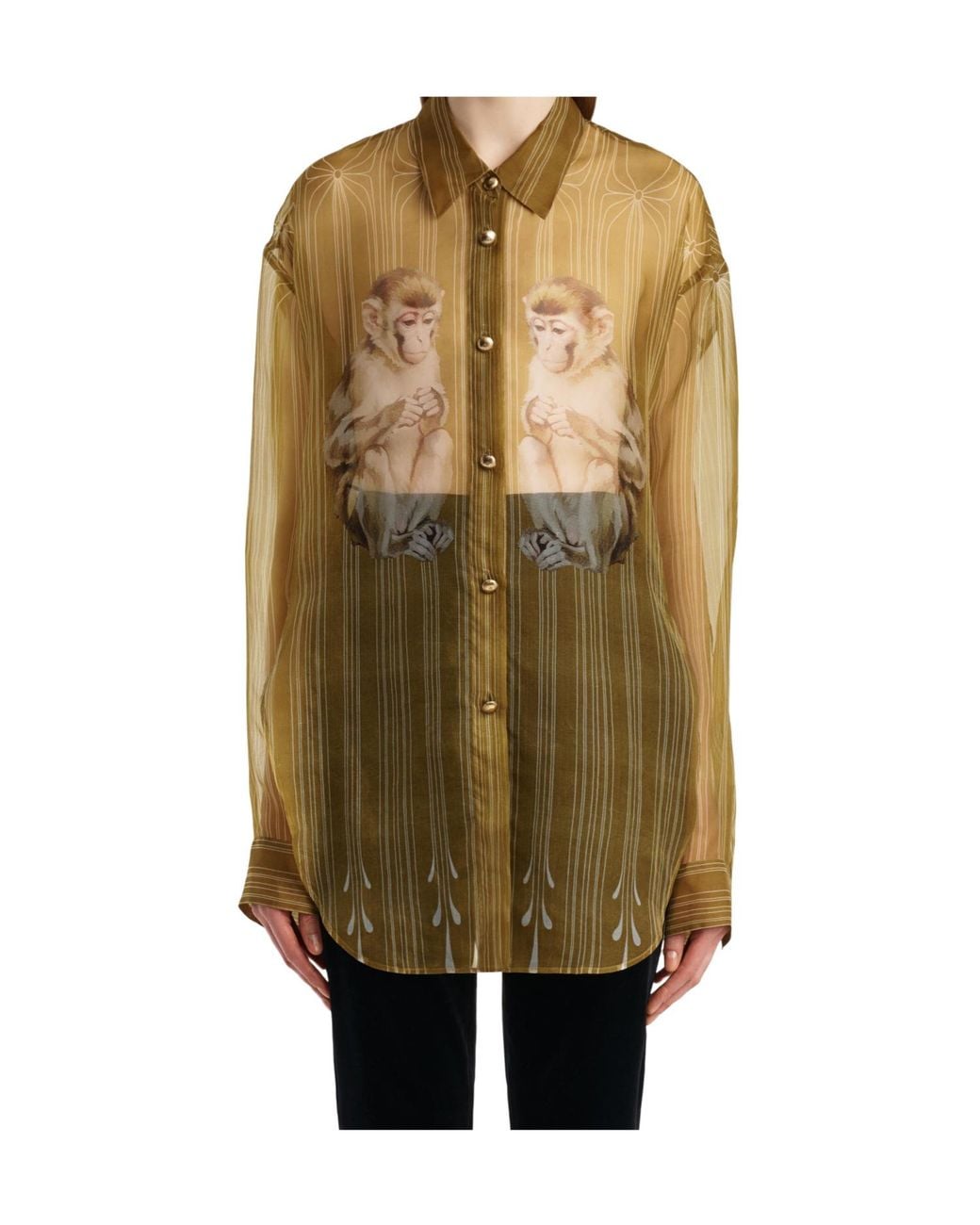 Khaite Metallic Goya Silk Organza Shirt