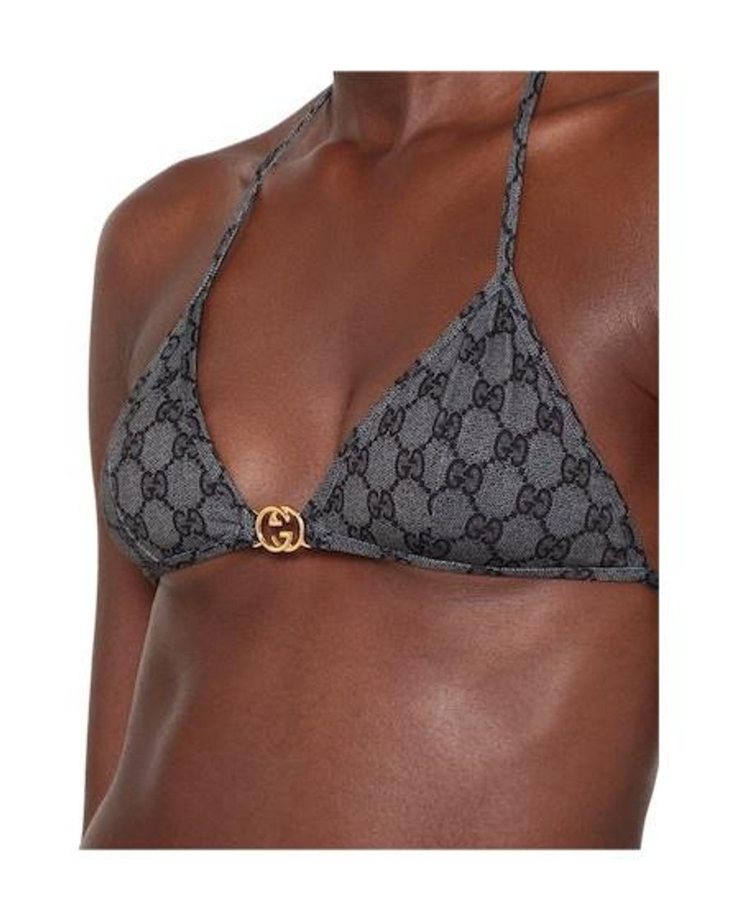 Gucci White Printed Gg Stretch Jersey Bikini