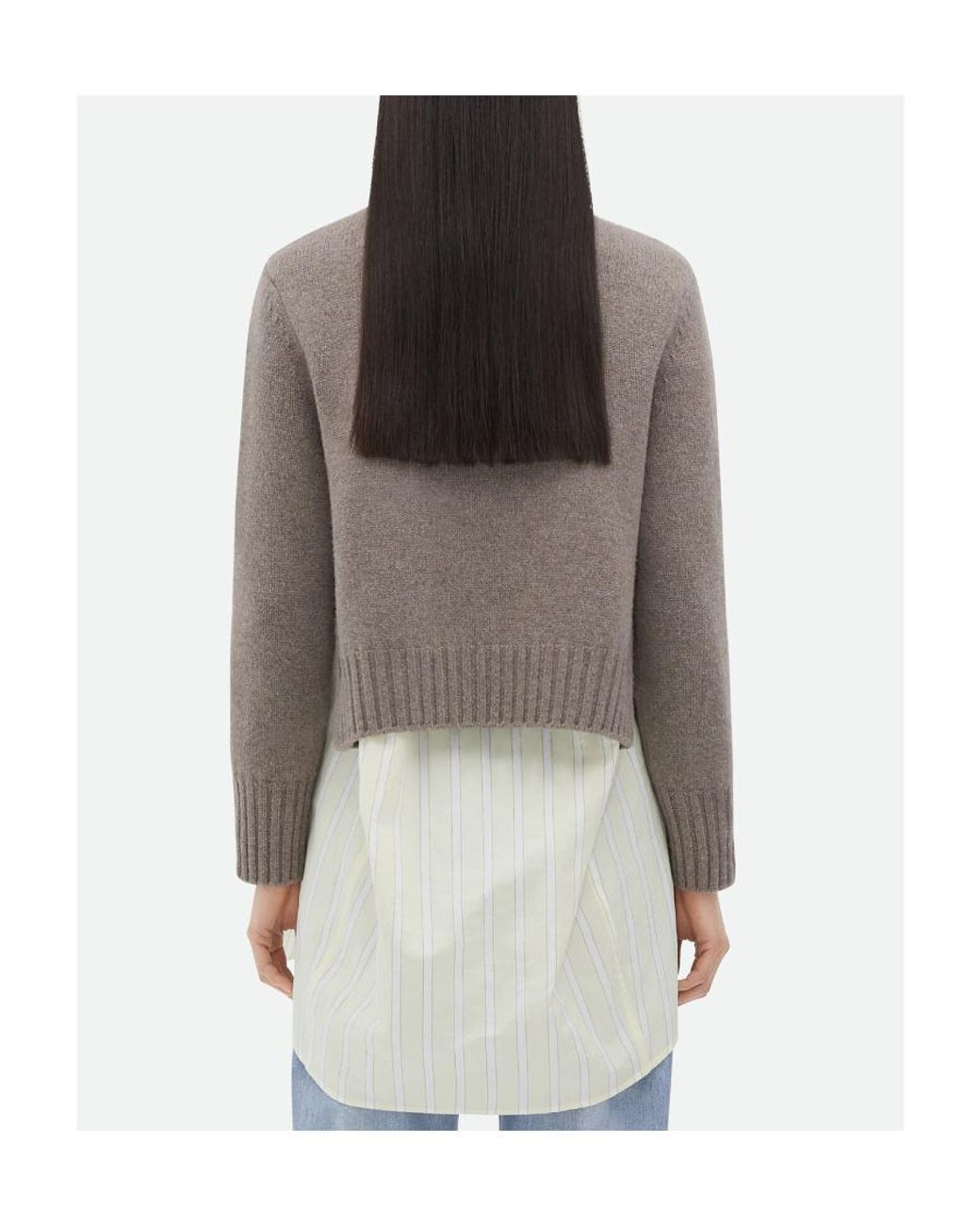 Bottega Veneta Gray Knot Button Regular Fit Jumper