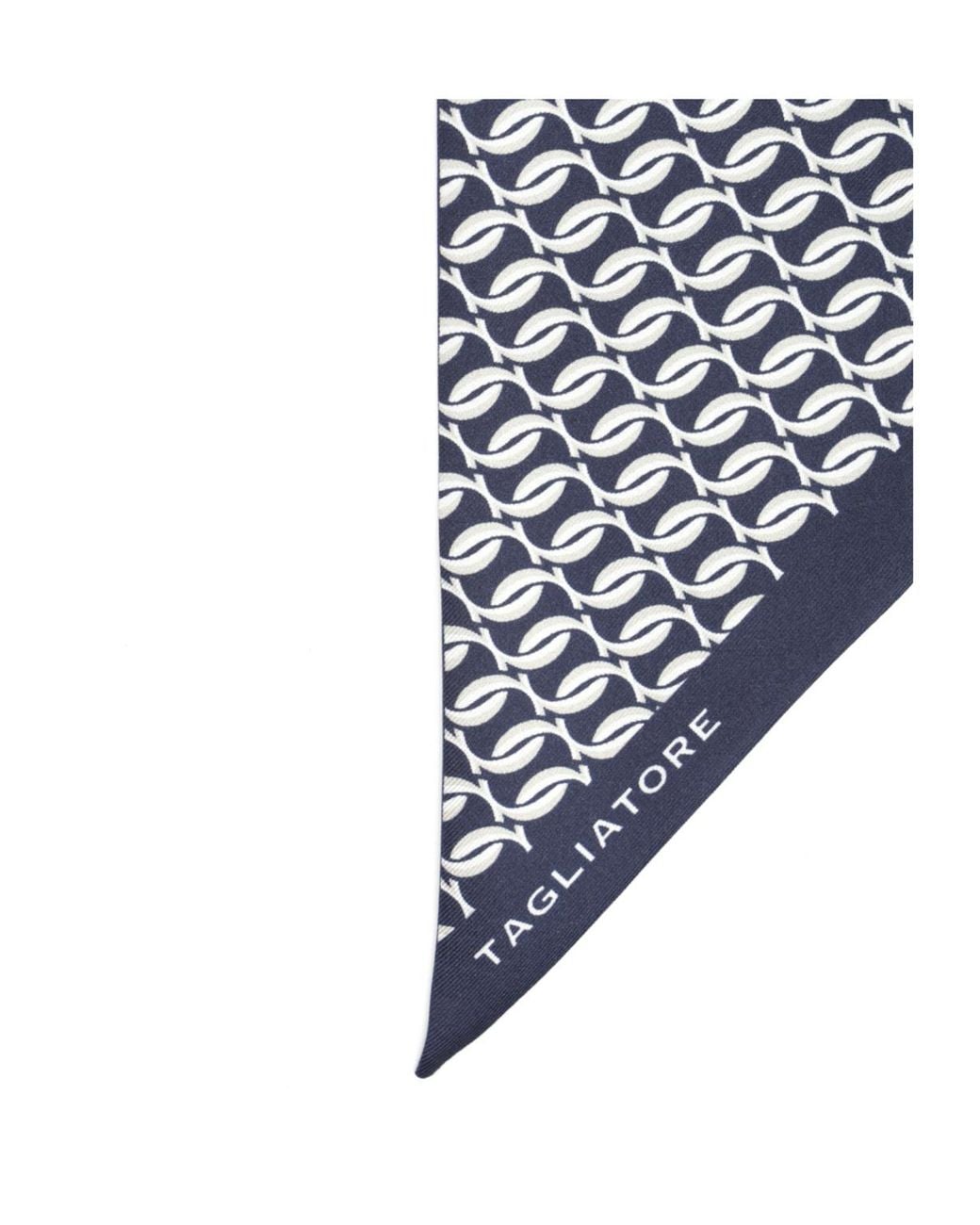 Tagliatore Blue Logo Printed Scarf for men