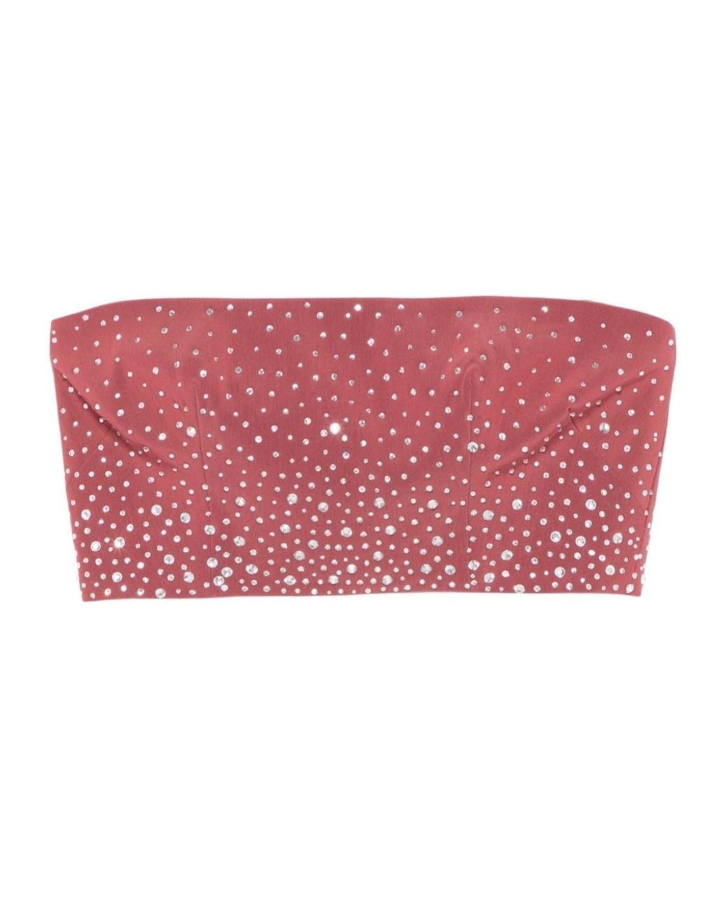 Alex Perry Red Crystal-Embellished Bustier Top