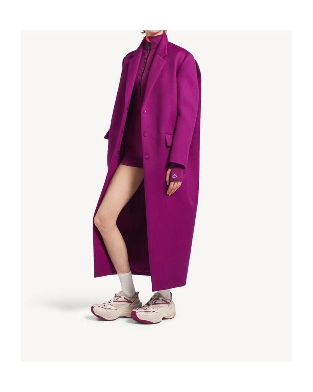 Balenciaga Purple Long Sack Coat