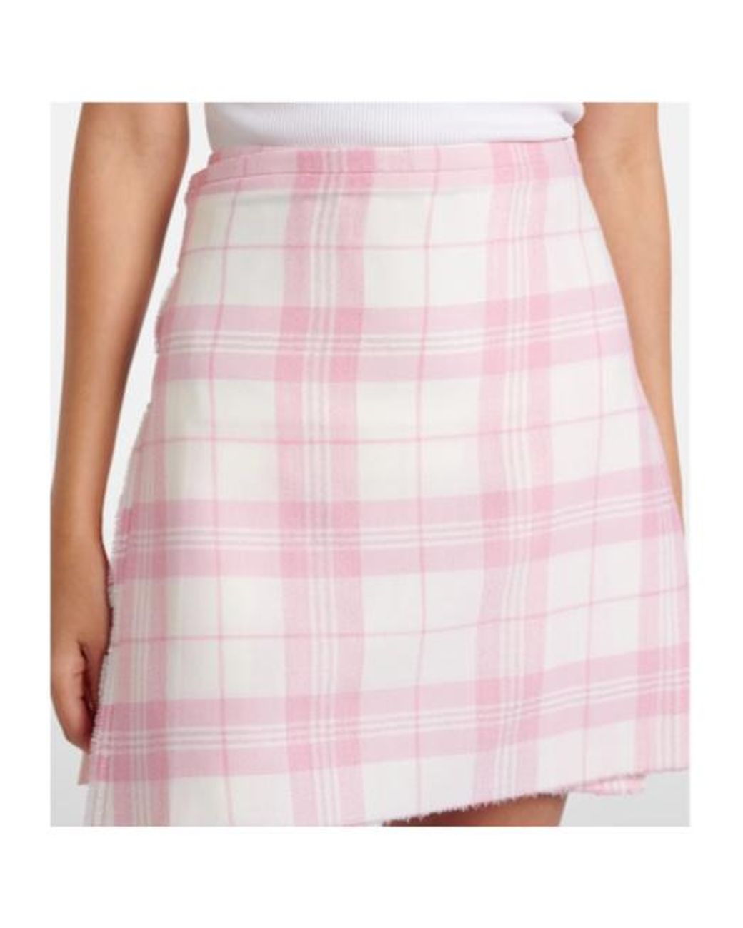 Vivienne Westwood Pink Plaid Wool-Blend Miniskirt