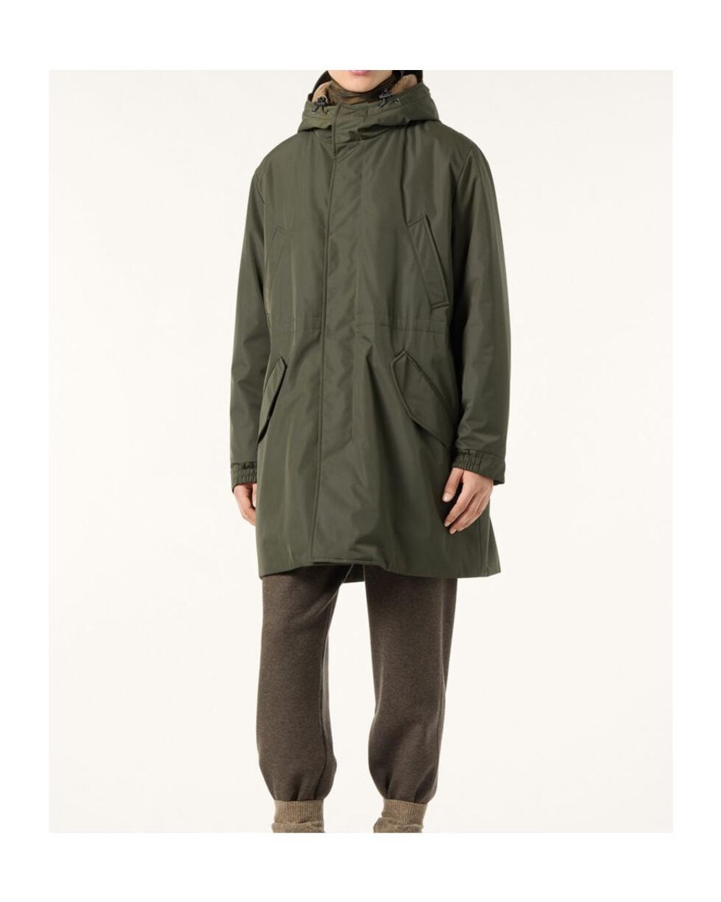Loro Piana Green Zermatt Drawstring-Hooded Coat for men