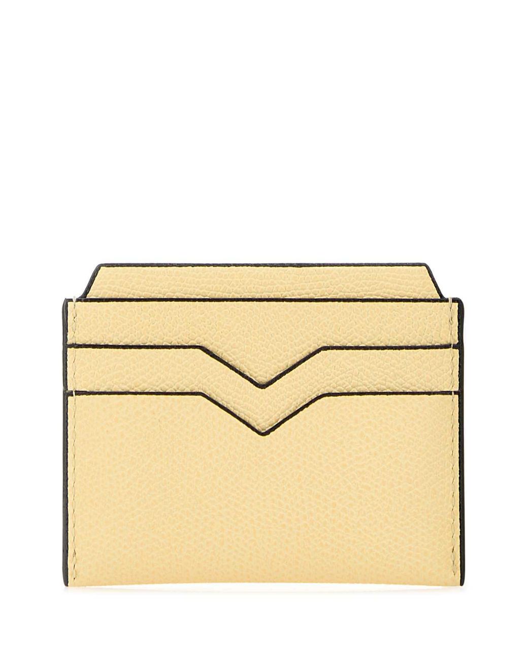 Valextra Metallic V-Shaped Lacquered Edge Cardholder