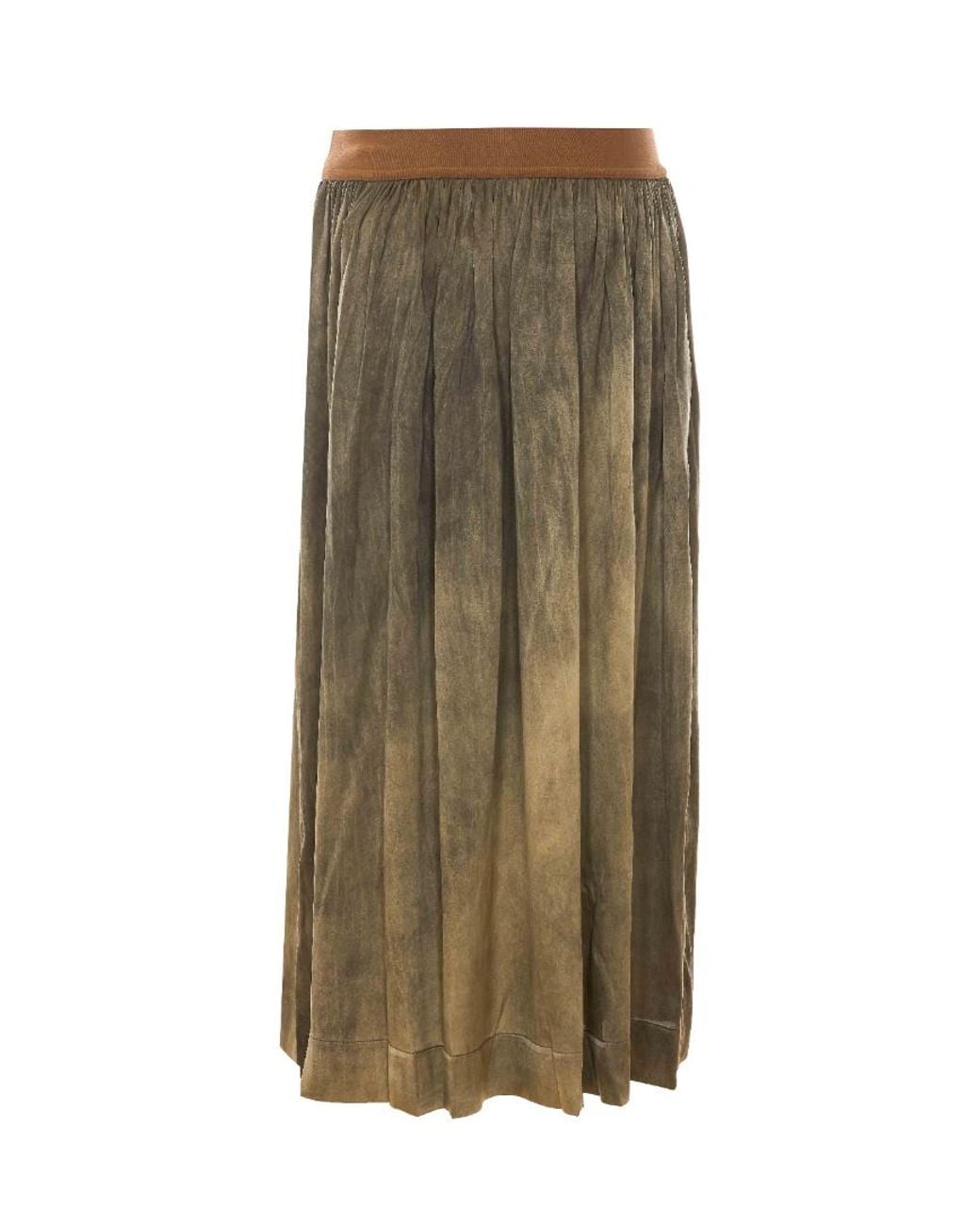 Uma Wang Green Elastic-Waist Skirt