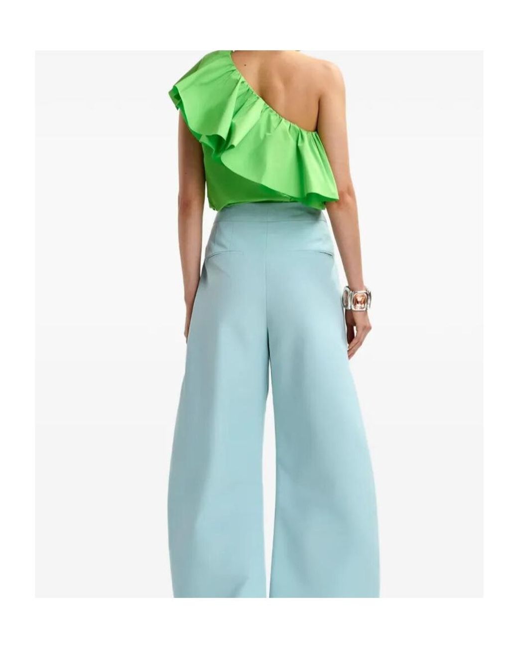 Essentiel Antwerp Green 'Jillian' Asymmetric Ruffle Top