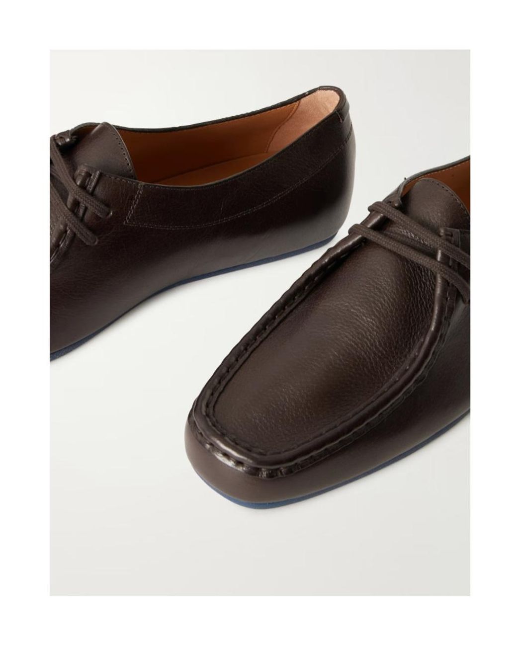Jil Sander Brown Square-Toe Lace-Up Shoes