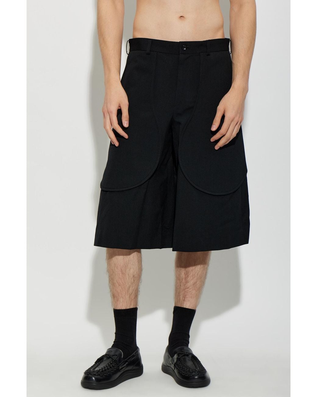 Comme des Garçons Black Belt-Loop Shorts for men
