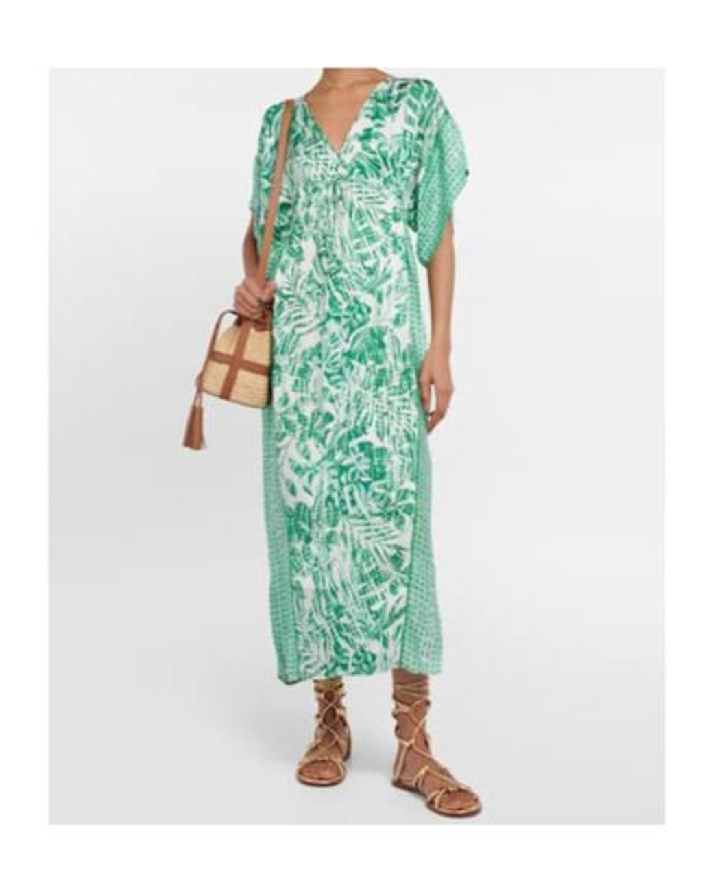 Poupette Green Amaya Printed Kaftan