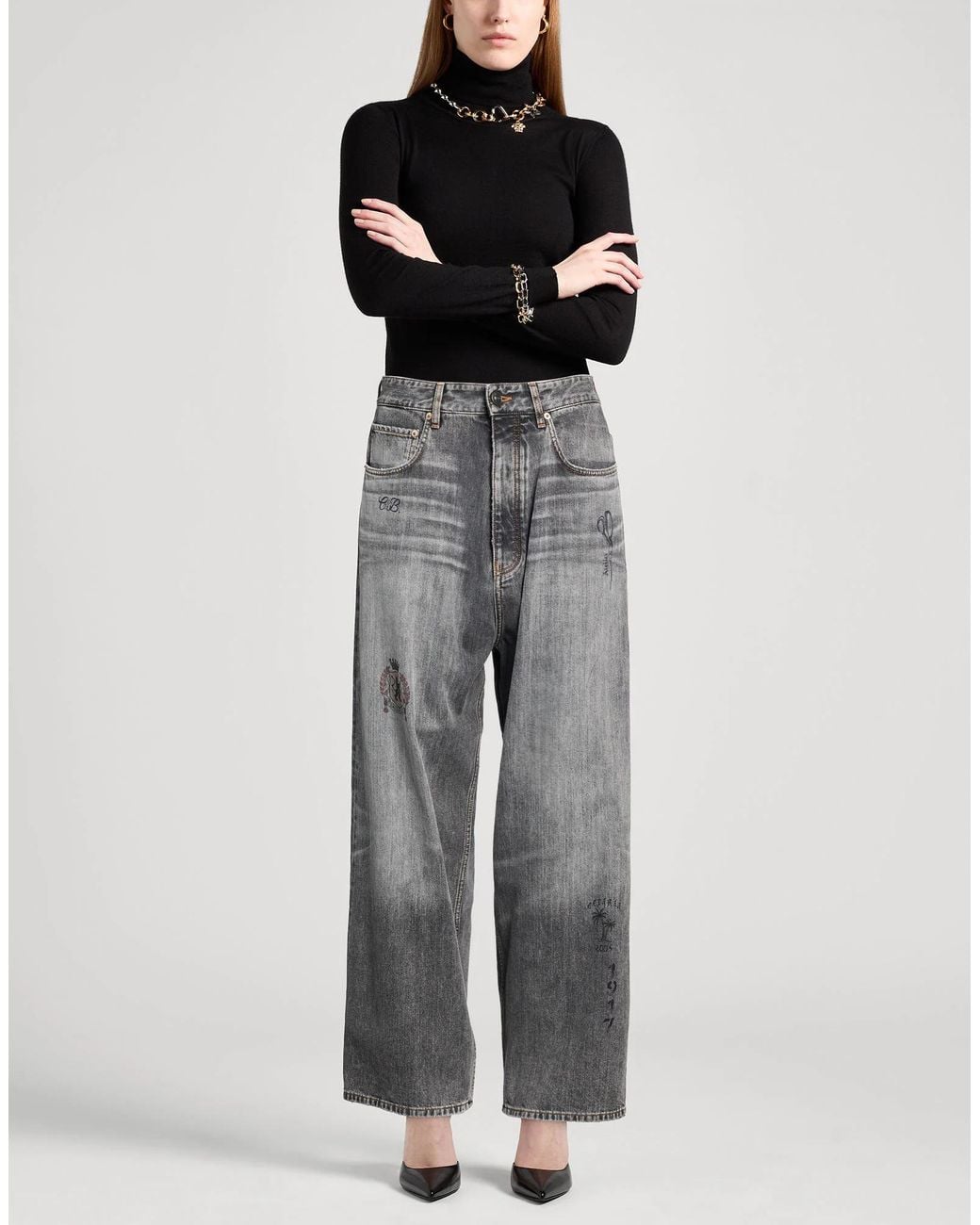 Balenciaga Gray Denim Trousers