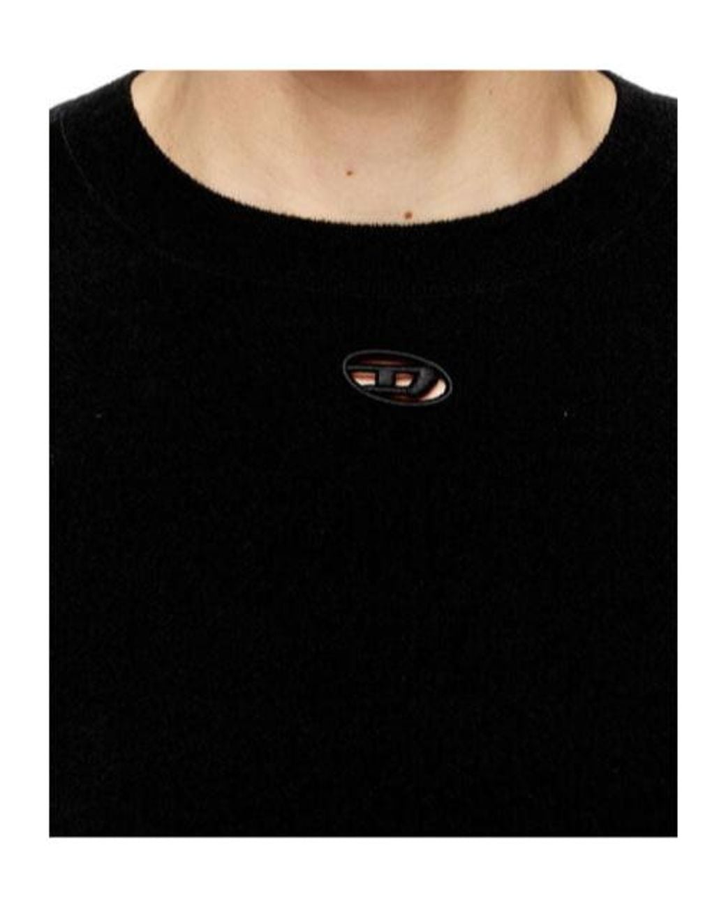 DIESEL Black K-Cevro Round-Neck Oval D Logo Plaque Sweater for men