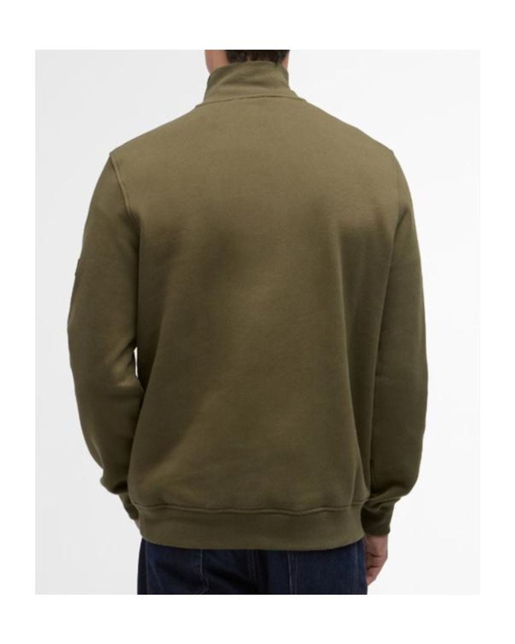 Barbour Green Long-Sleeved Half-Zip Sweatshirt for men