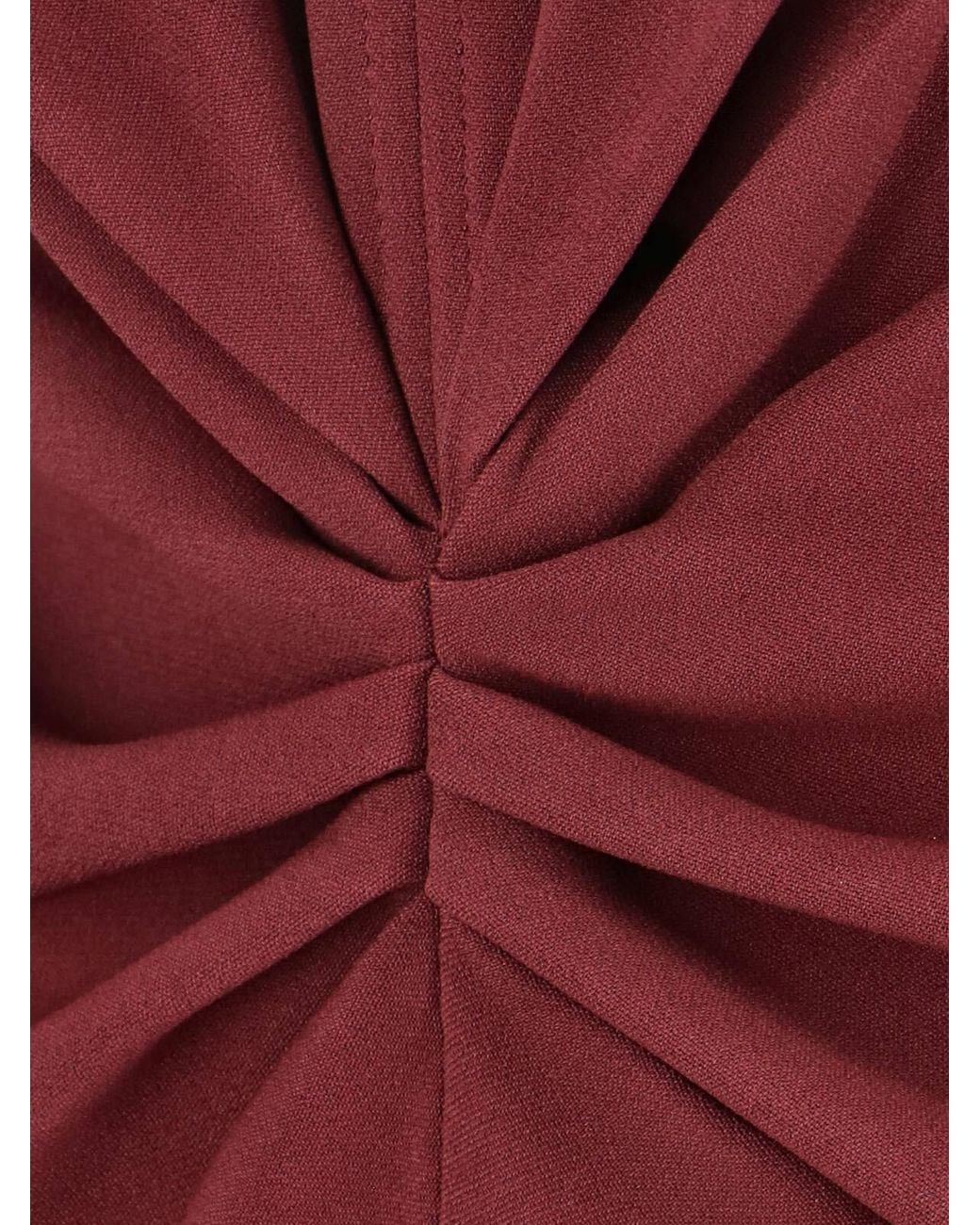 Victoria Beckham Red V-Neck Twist Detailed Midi Dress