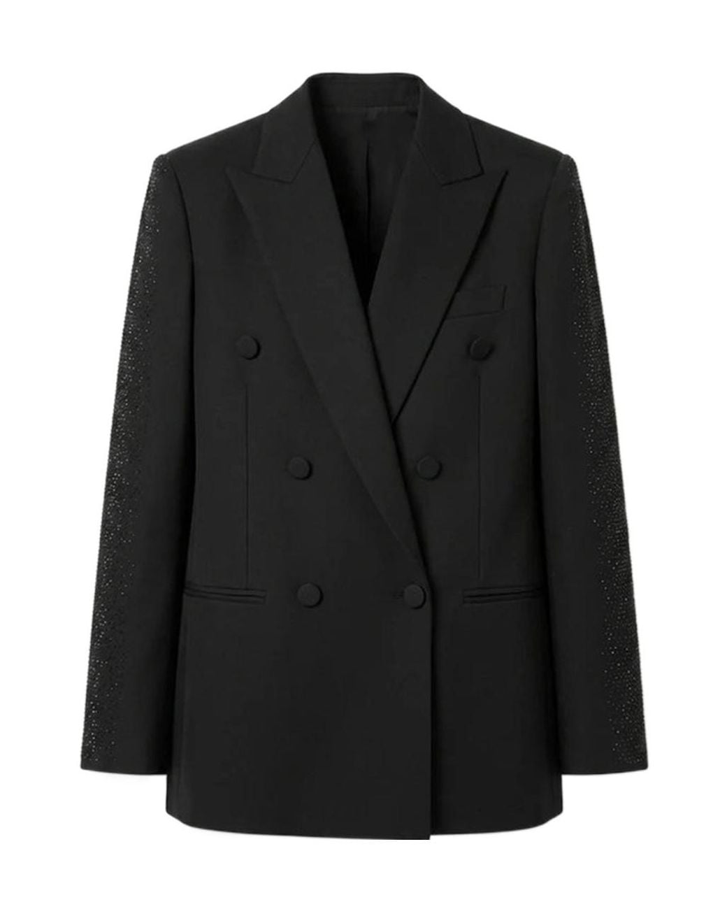 Dondup Black Double-Breasted Long-Sleeve Blazer