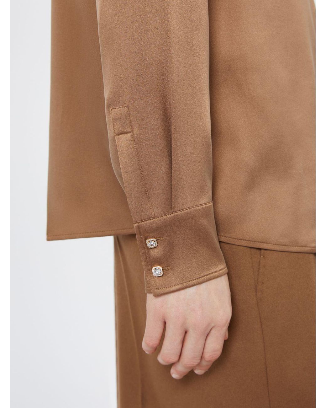 Max Mara Brown Studio Mannish Satin Shirt