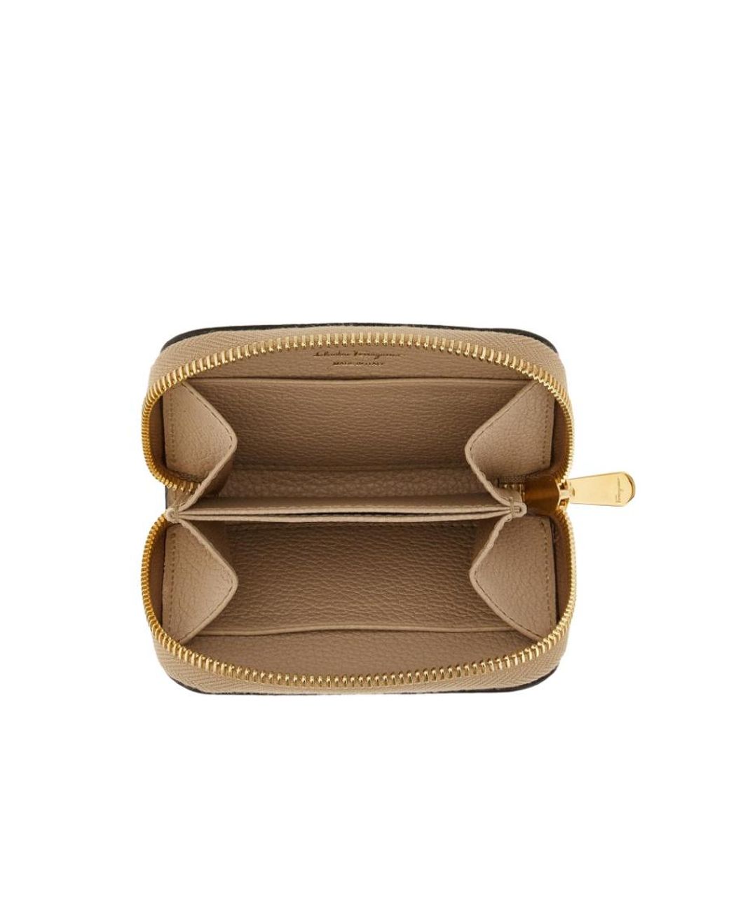 Ferragamo Natural Ferragamo Gancini Zipped Card Holder