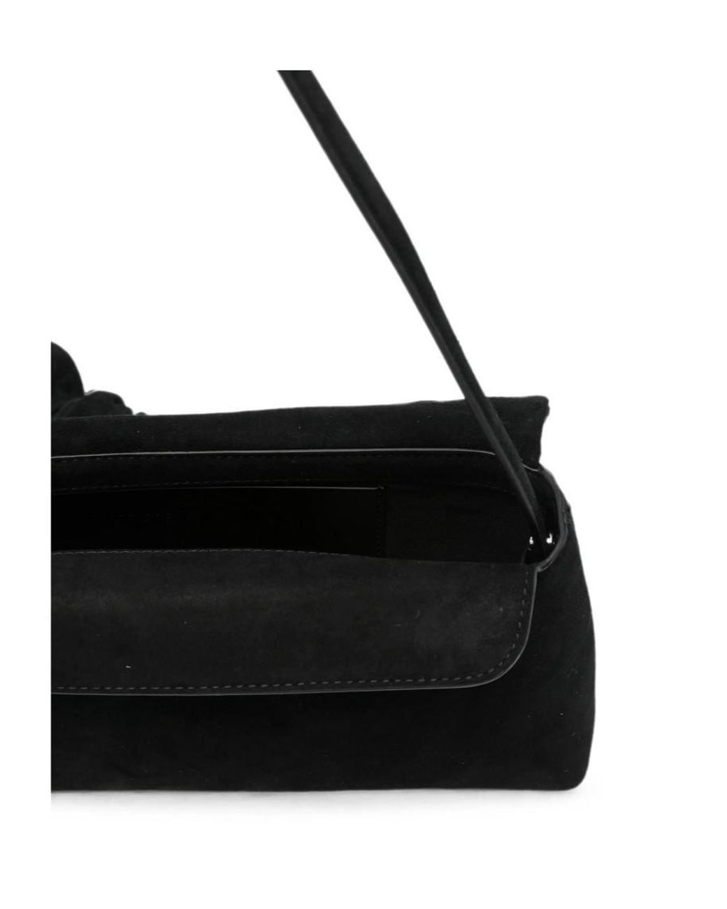 ROTATE BIRGER CHRISTENSEN Black Knot Scarf Suede Shoulder Bag