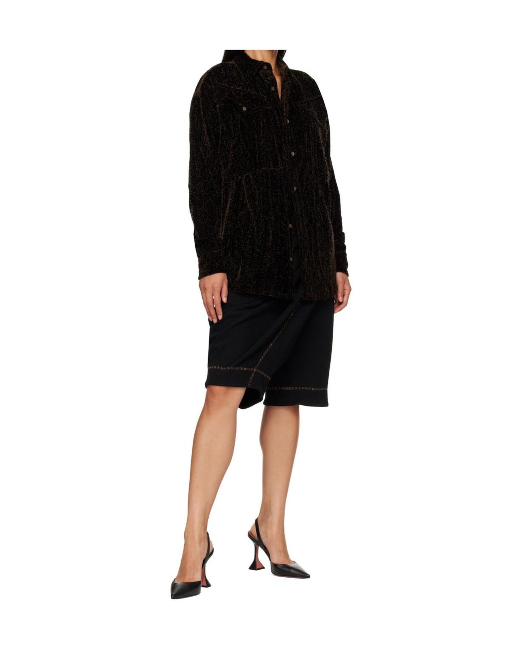 Kiko Kostadinov Black 'Petrel' Culotte Bermuda Shorts