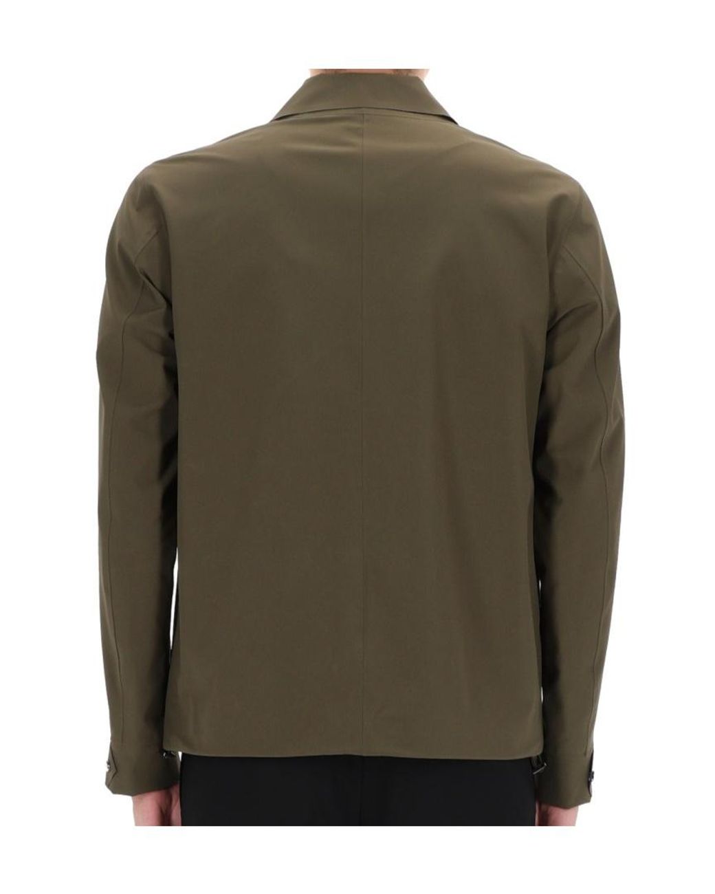 Herno Green Long-Sleeved Buttoned Shirt for men